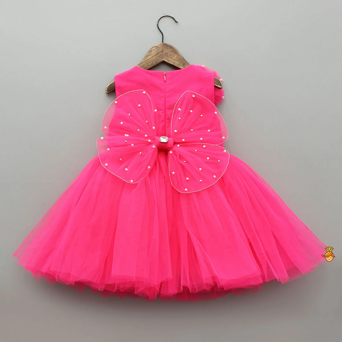 Flower Adorned Dress With Detachable Butterfly Wings - Image 2