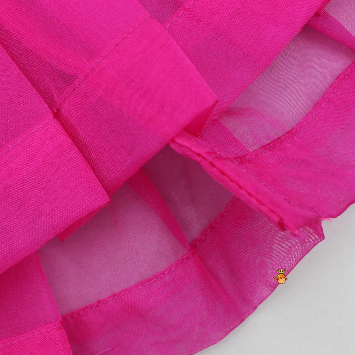 Pink Top And Orange Floral Print Ghagra - Image 5