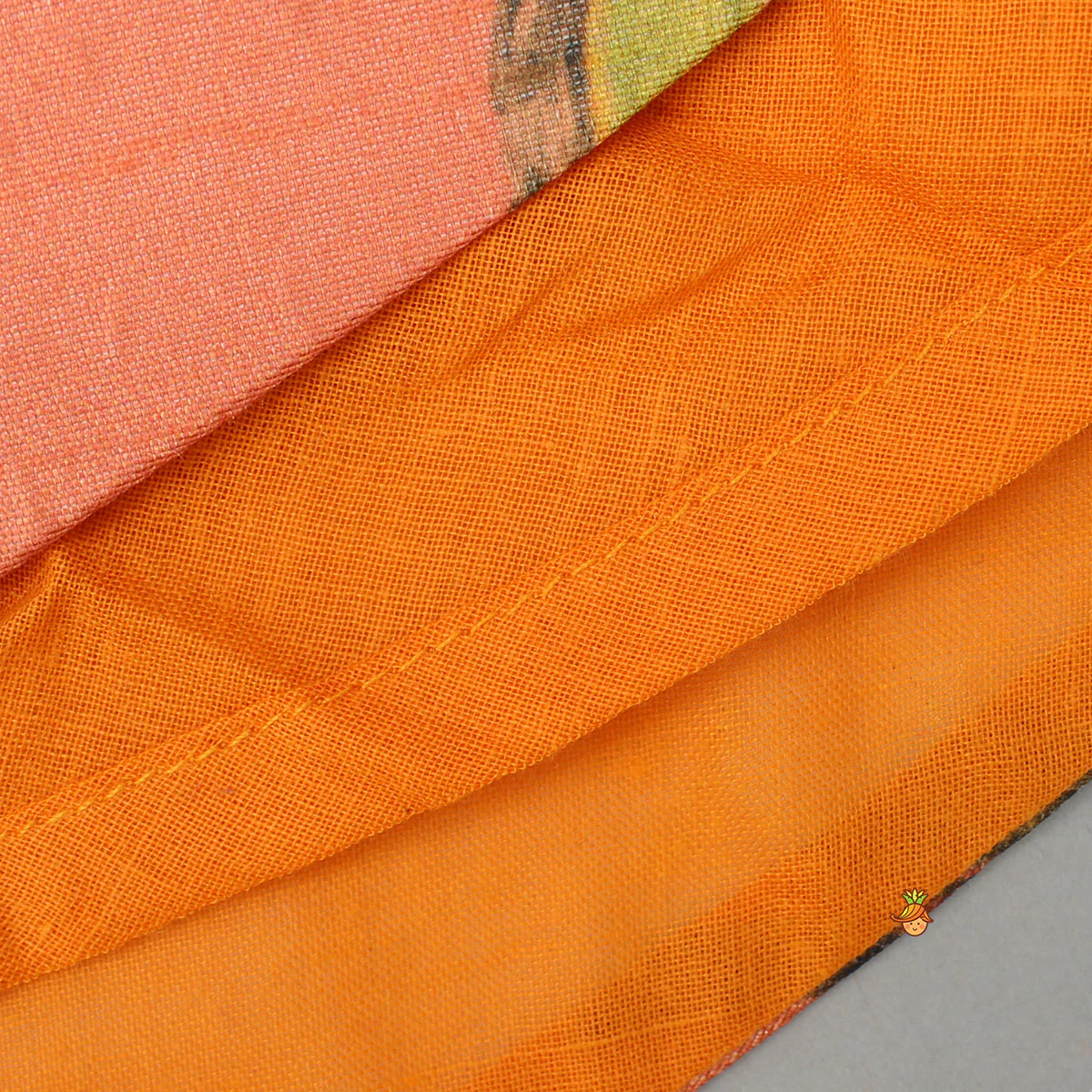 Pink Top And Orange Floral Print Ghagra - Image 6