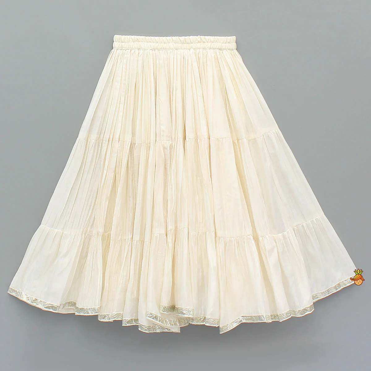 Intricate Embroidered Strappy Top With Elegant Tiered Lehenga - Image 4