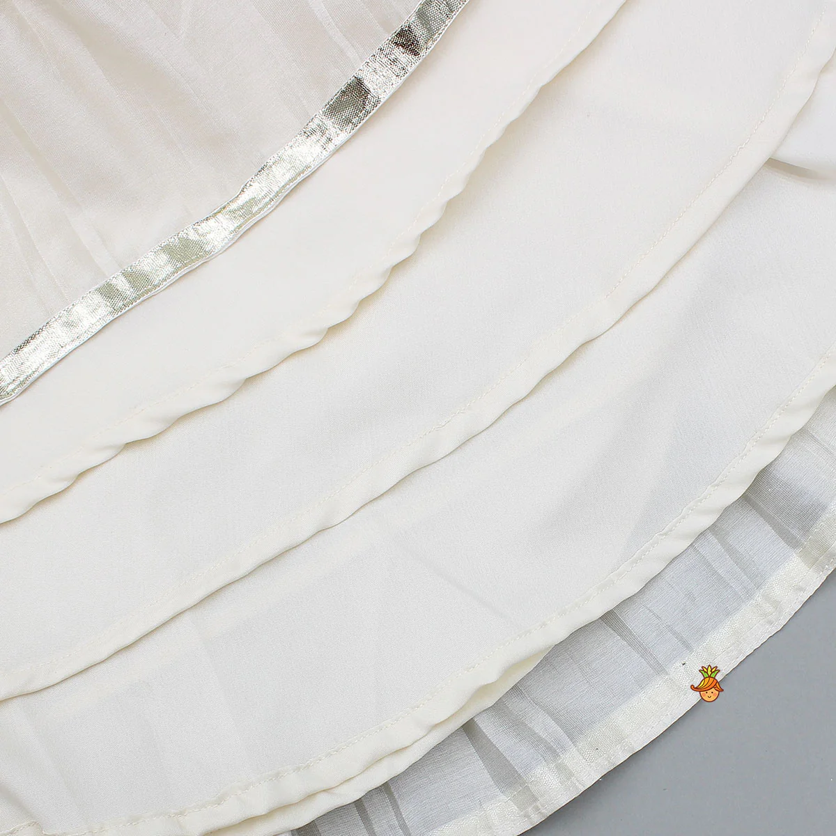Intricate Embroidered Strappy Top With Elegant Tiered Lehenga - Image 6