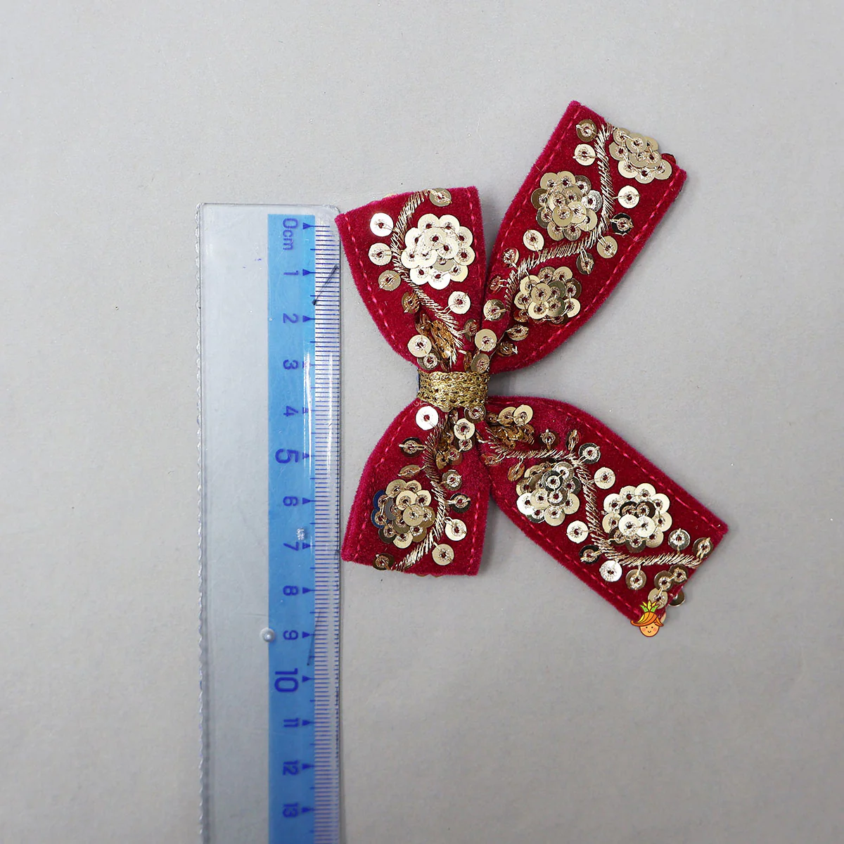 Intricately Sequins Embroidered Velvet Hair Clip - Image 6