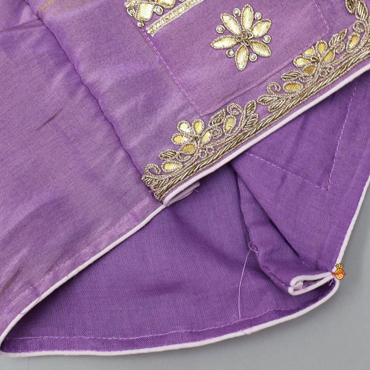 Jacket-Style Embroidered Shimmery Top And Lehenga - Image 5