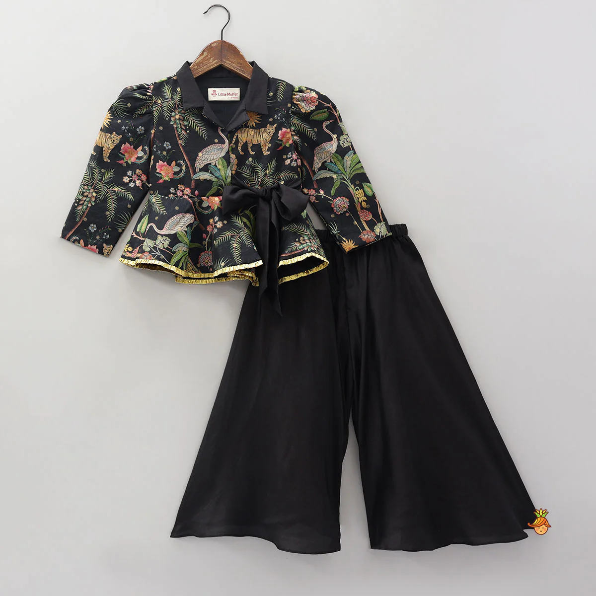 Jacket Style Stunning Peplum Top And Flared Palazzo