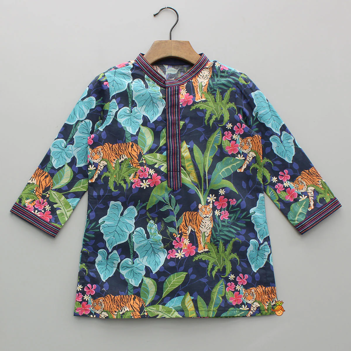 Jungle Safari Printed Multicolour Kurta With Pyjama - Image 3