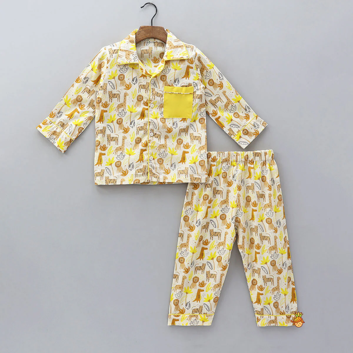 Jungle-Themed Printed Cotton Sleepwear