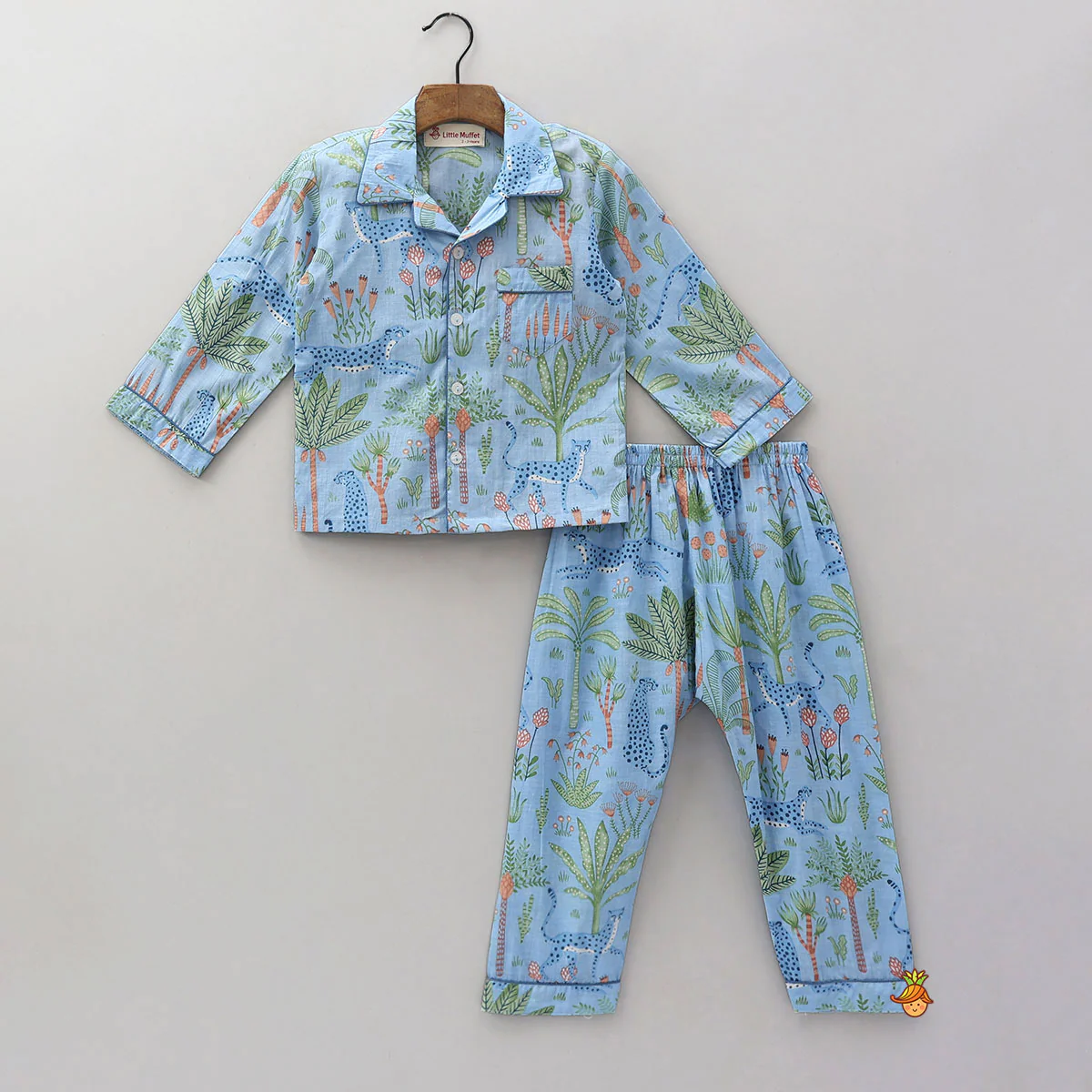 Jungle-Themed Printed Top And Pyjama