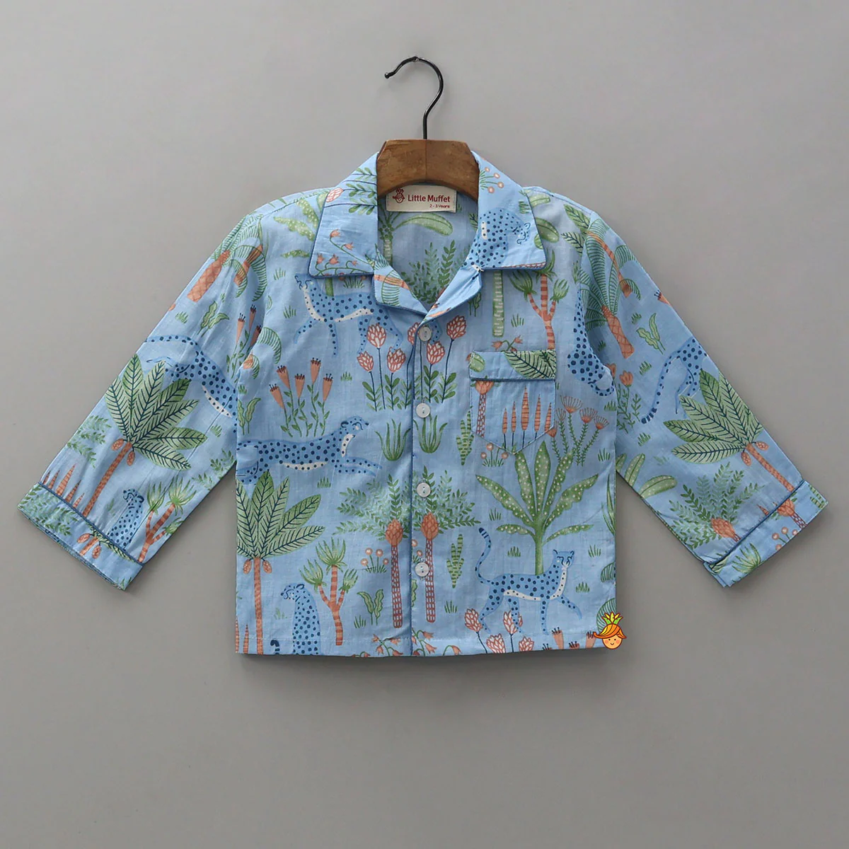 Jungle-Themed Printed Top And Pyjama - Image 3