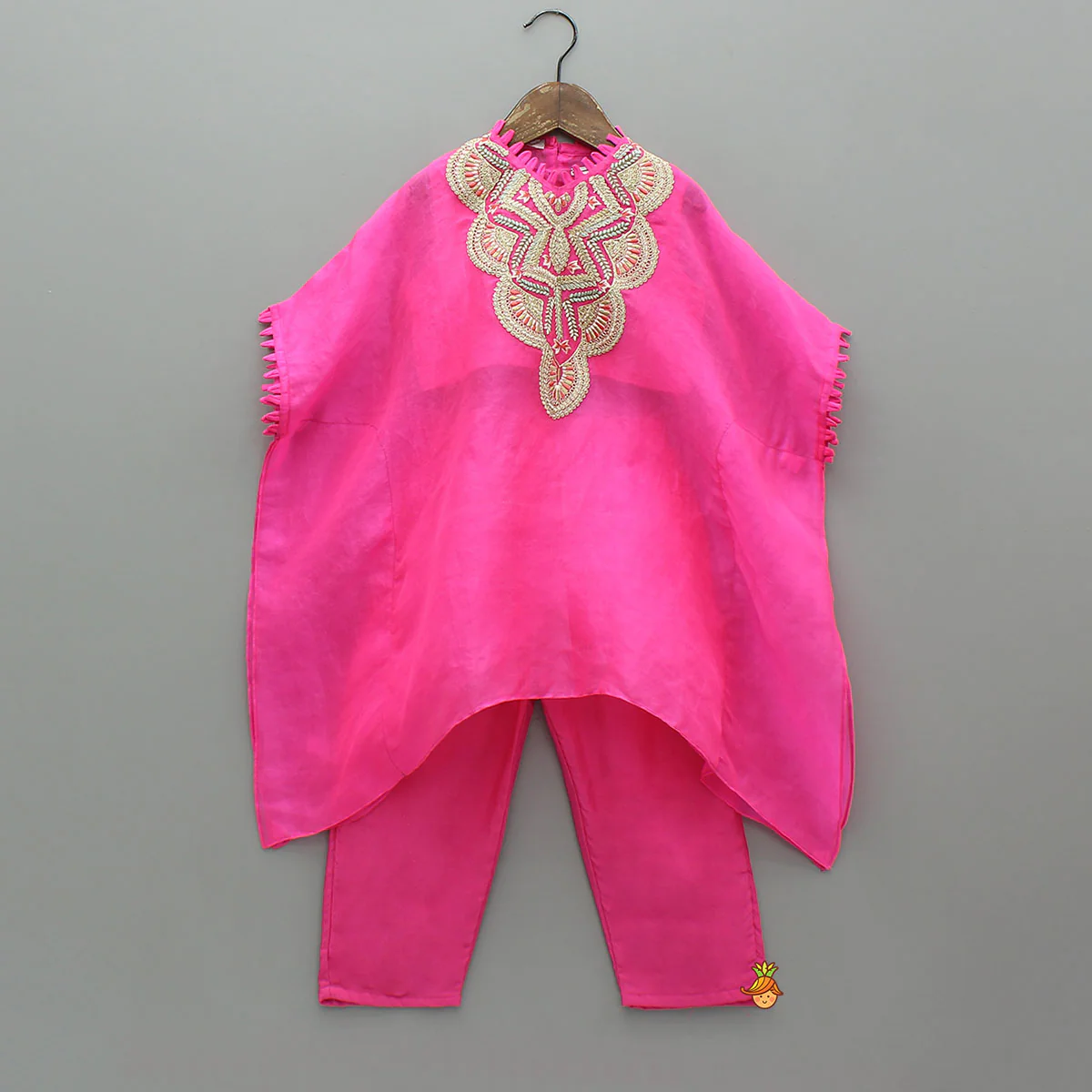 Kaftan Top With Inner Crop Top And Pant
