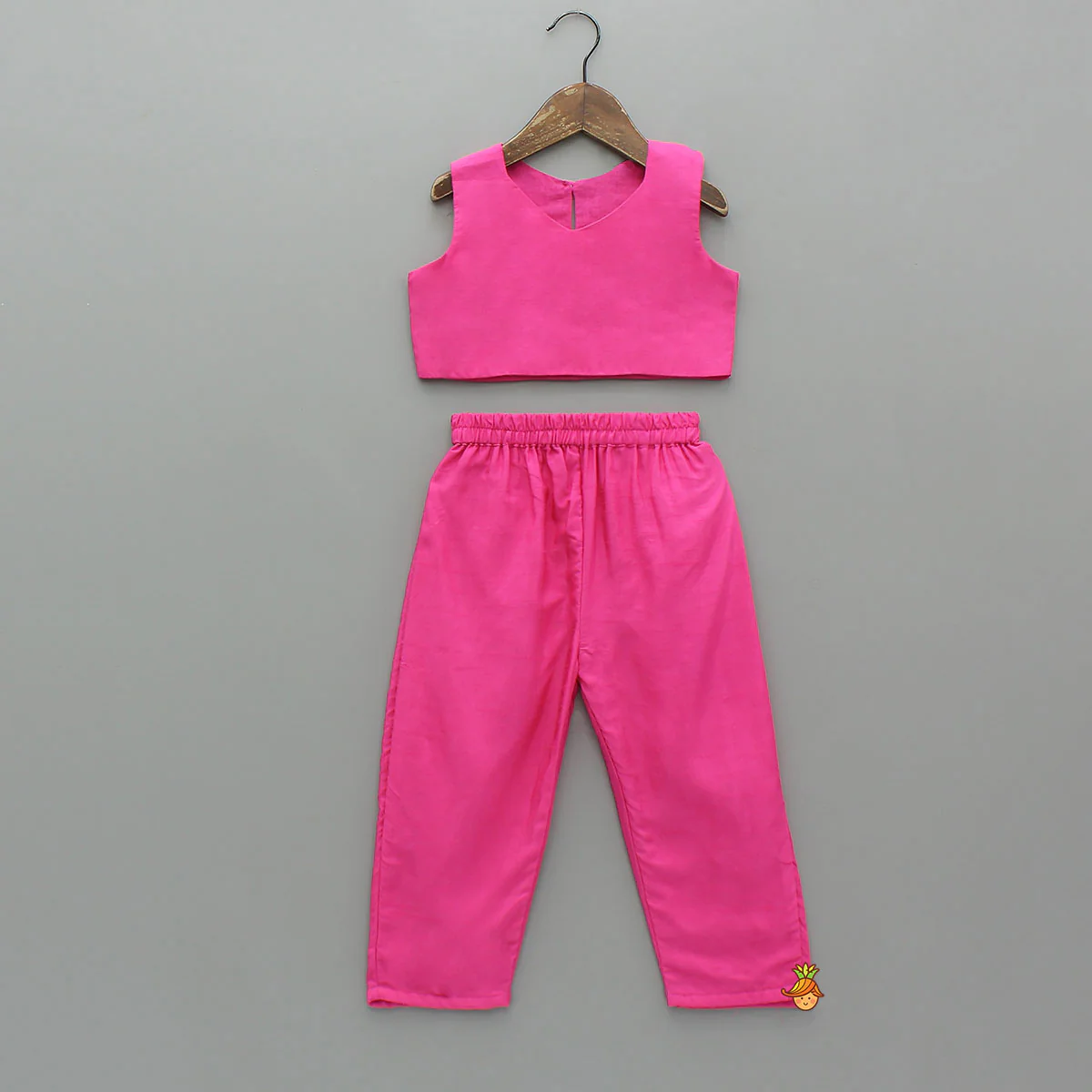 Kaftan Top With Inner Crop Top And Pant - Image 3