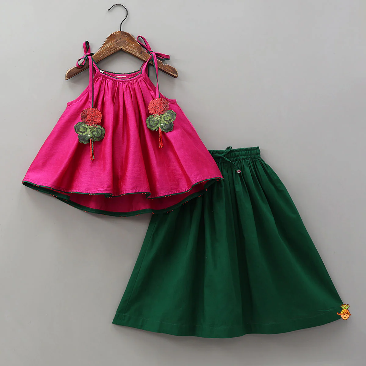 Knot Detail Flared Top And Lehenga