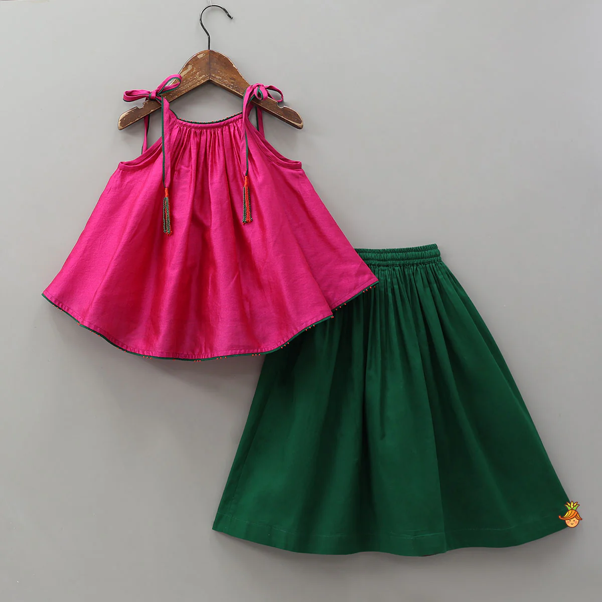 Knot Detail Flared Top And Lehenga - Image 2