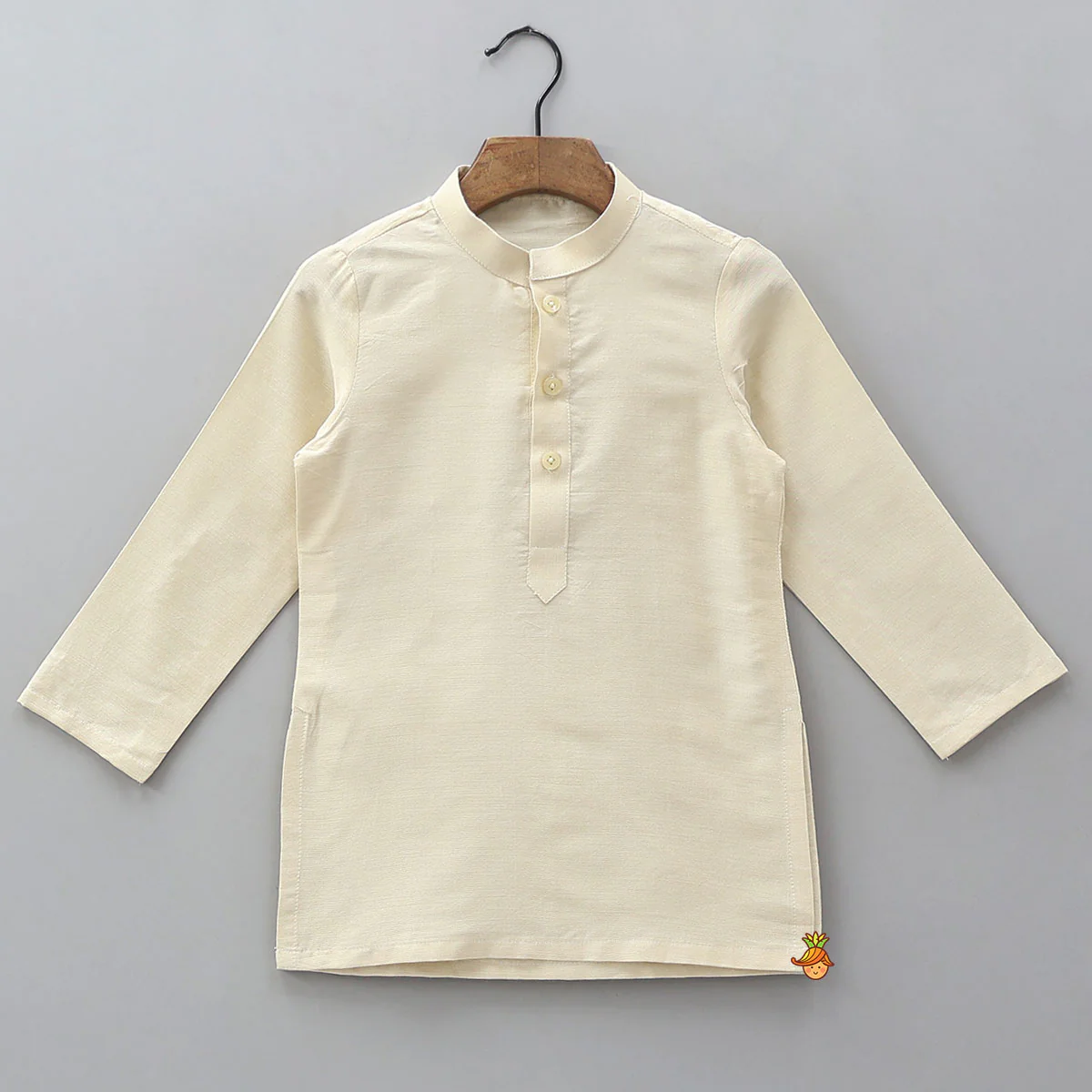Ethnic Kurta And Diagonal Faux Button Detail Jacket With Pyjama - Image 4