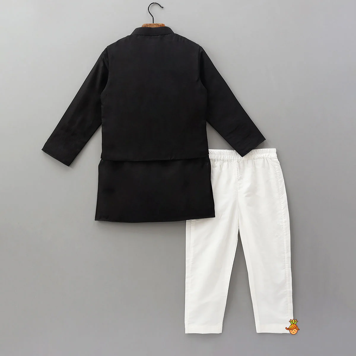 Kurta With Embroidered Jacket And Pyjama - Image 2