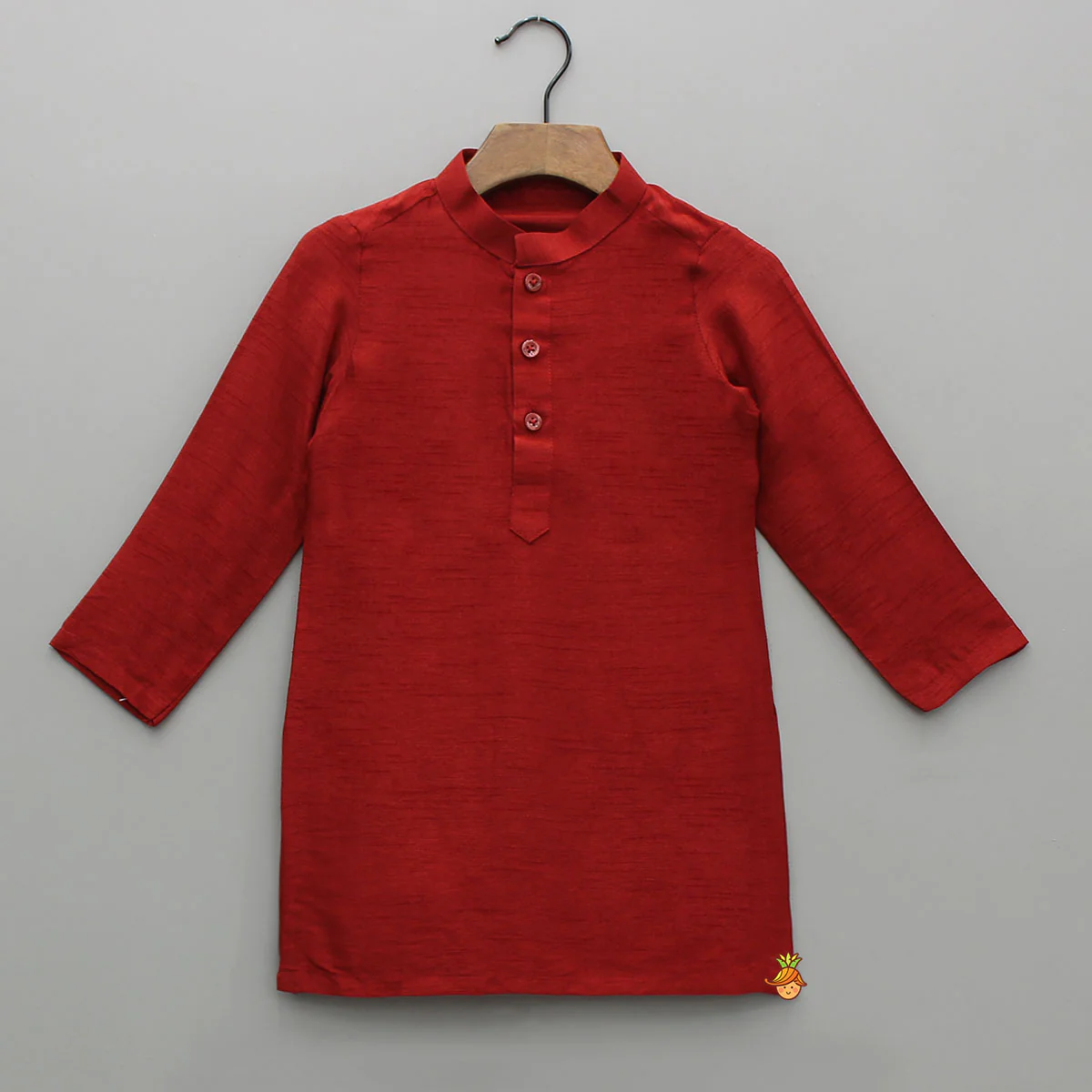 Kurta With Pocket-Detail Asymmetric Jacket And Pyjama - Image 4