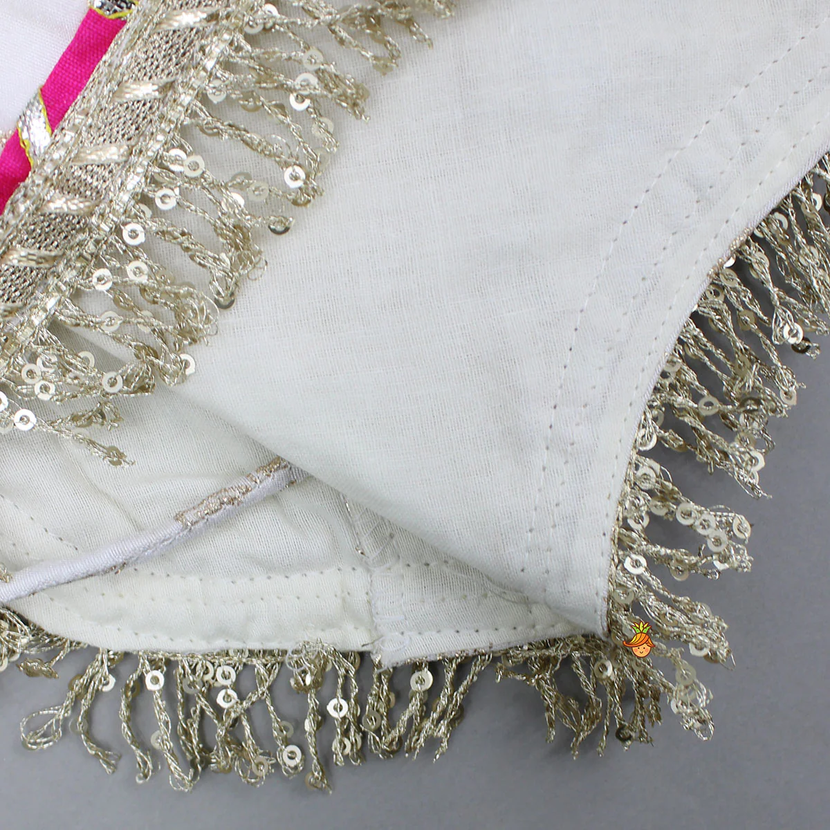 Lace Adorned Floral Sleeveless Top With Sequin Detailed Lehenga - Image 5