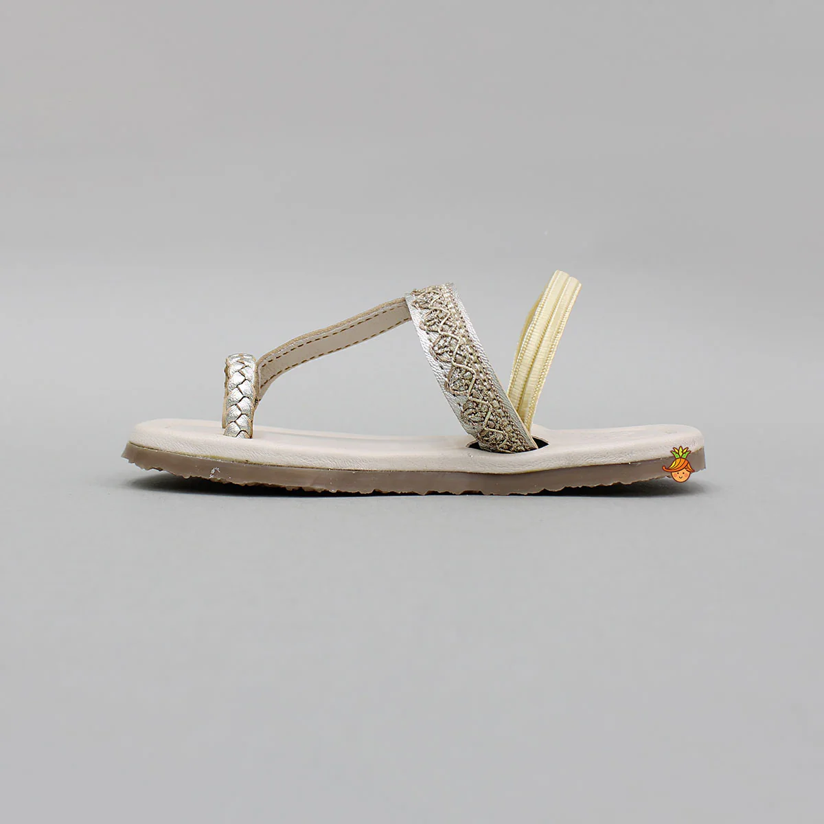Lace Detailed And Braided Toe Ring Kolhapuri Flats - Image 5