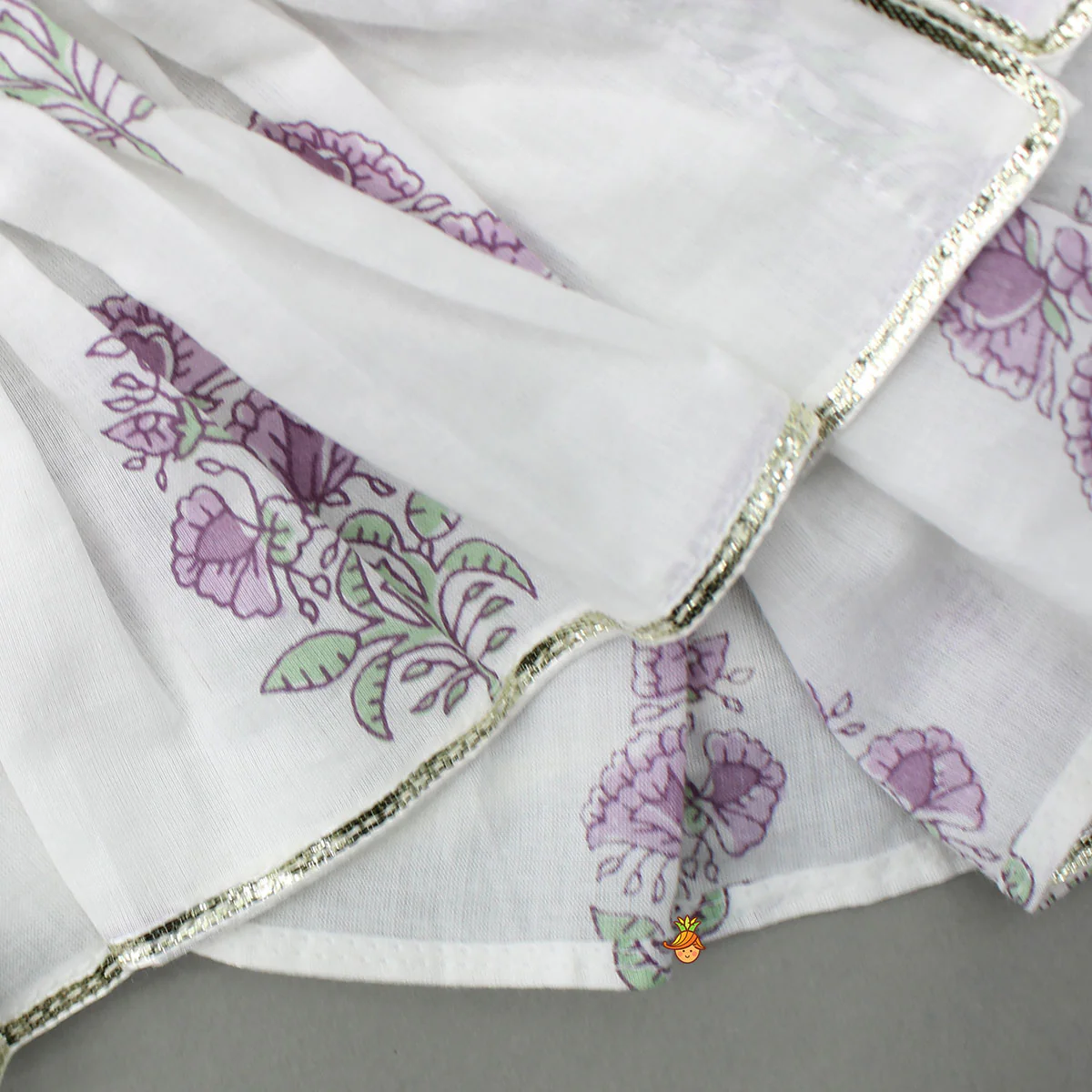 Lace Detailed Floral Printed Top With Printed Palazzo And Sling Bag - Image 6