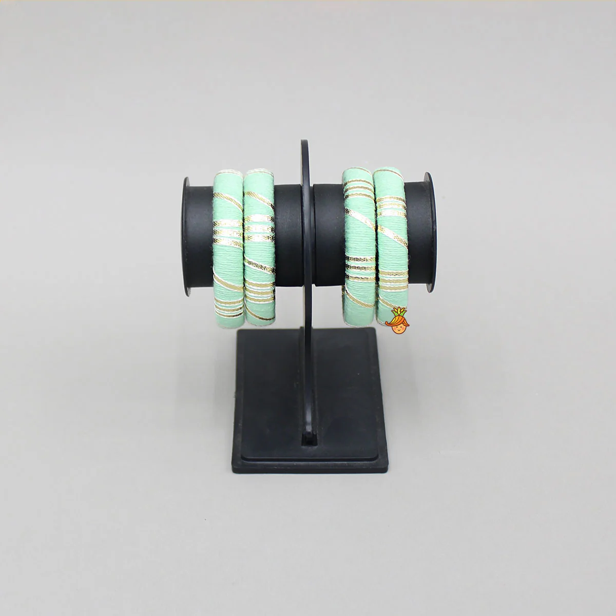 Lace Detailed Green Bangles Set - Image 2
