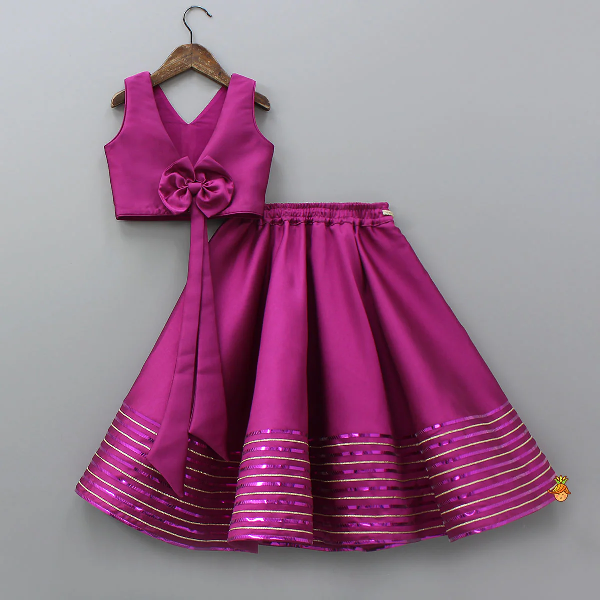 Lace-Detailed V-Neck Charming Top And Flared Lehenga - Image 2