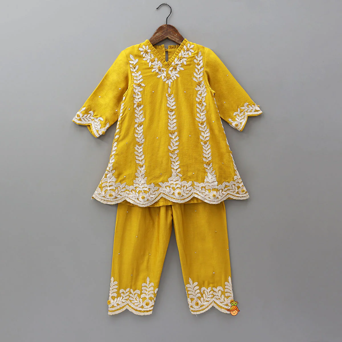 Lace Embroidered Stylish Kurti With Matching Pants