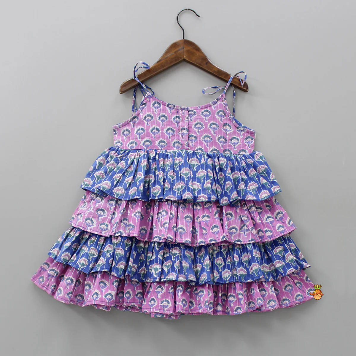 Layered Tie Up Straps Multicolour Dress - Image 2