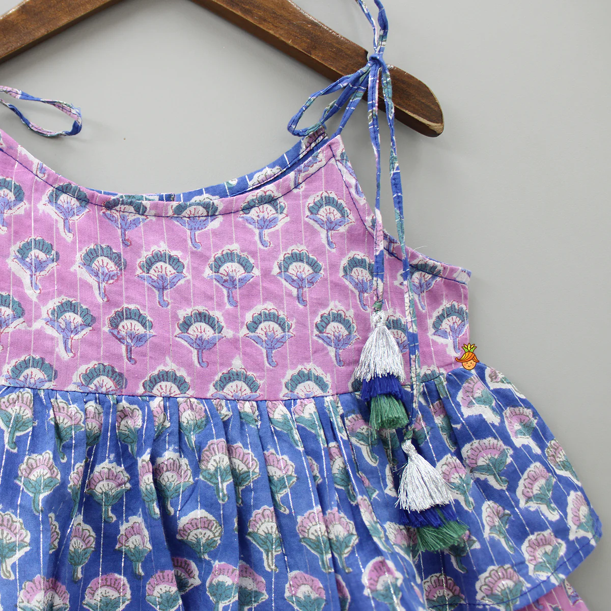Layered Tie Up Straps Multicolour Dress - Image 3