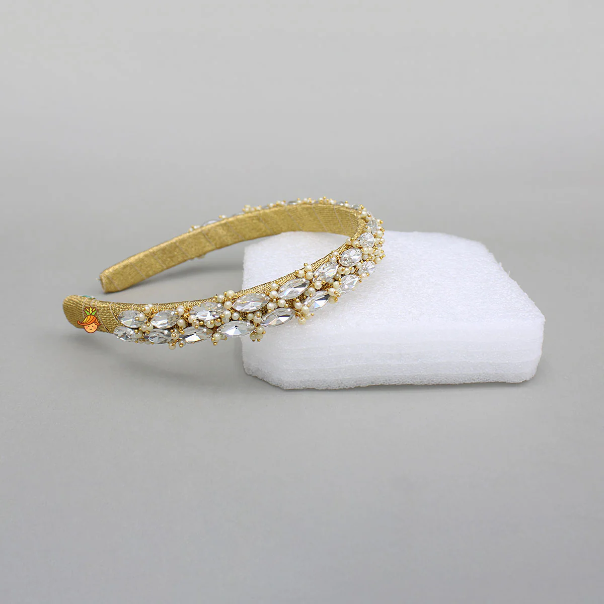 Leaf Shaped Faux White Stones Embellished Hair Band - Image 3
