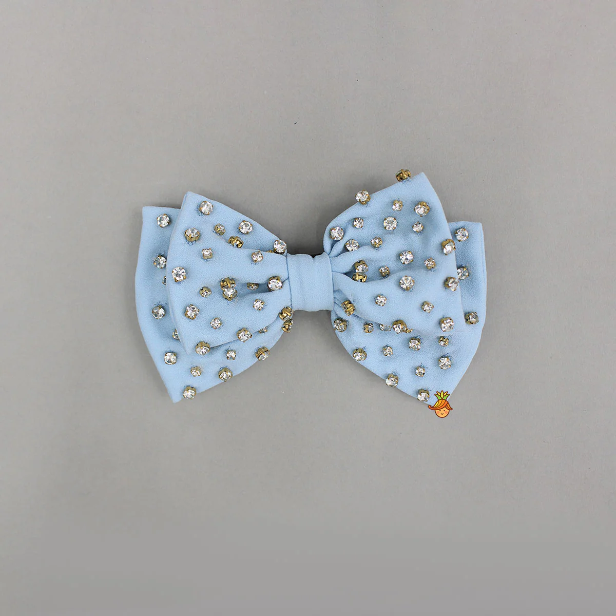 Light Blue Studded Double Bow Hair Clip