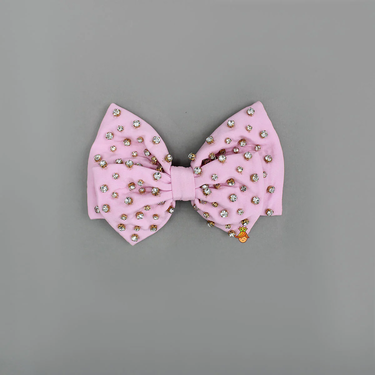 Light Pink Studded Double Bow Hair Clip