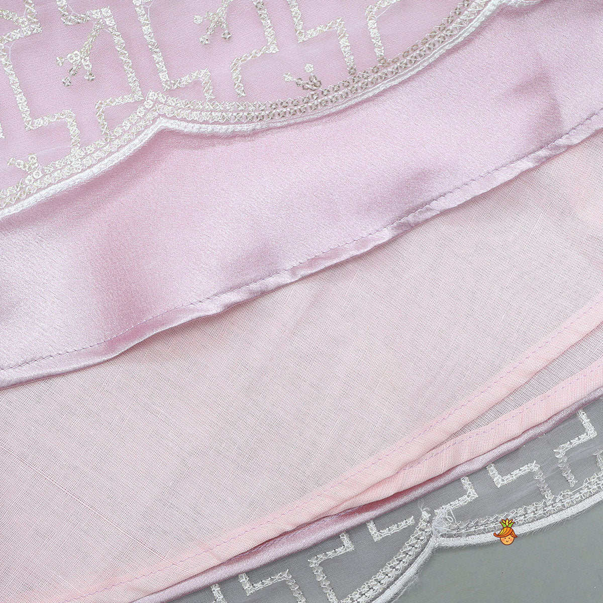 Pink Organza Crop Top With Lehenga - Image 6