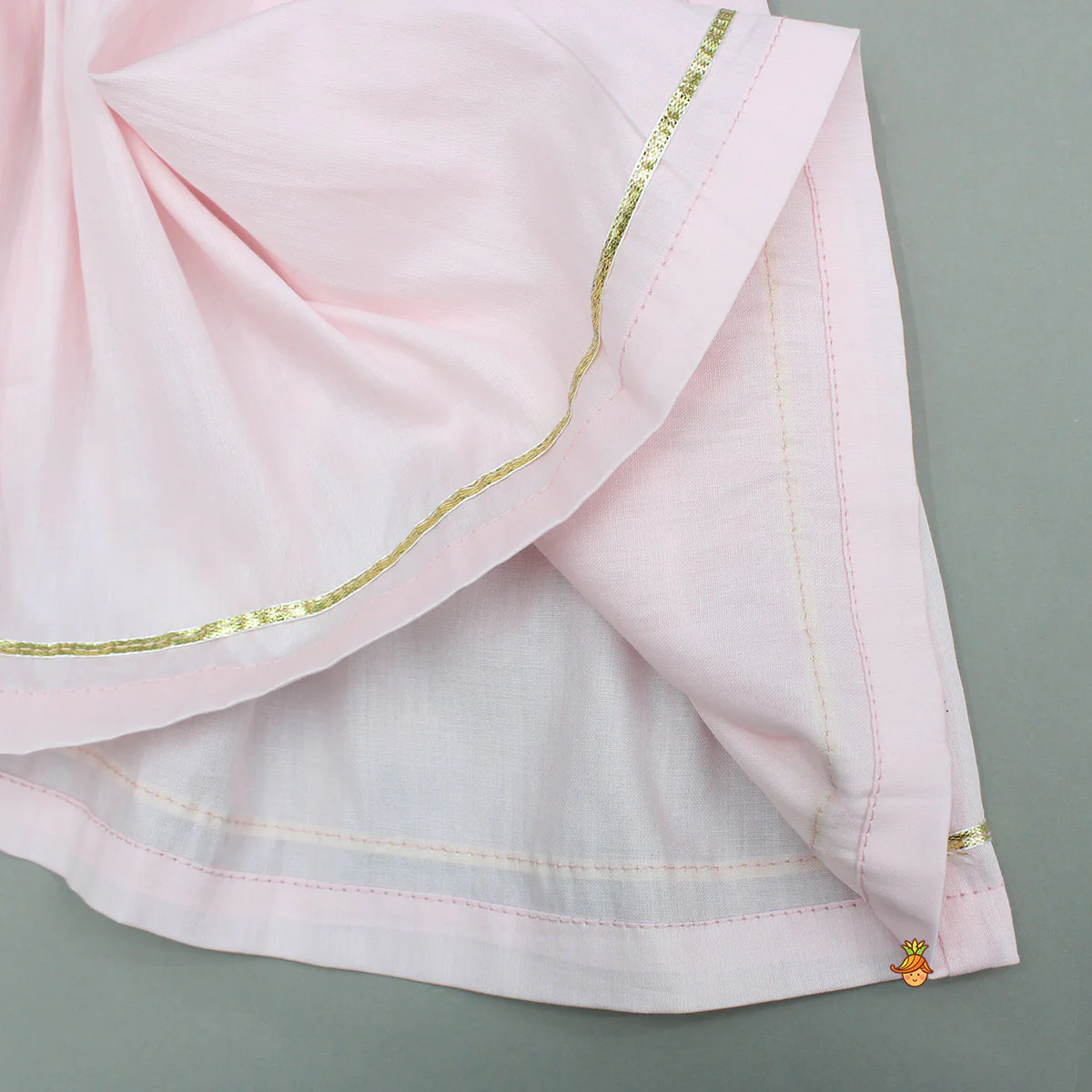 Lotus Embroidered Pink Kurta With Tulip Style Dhoti - Image 6