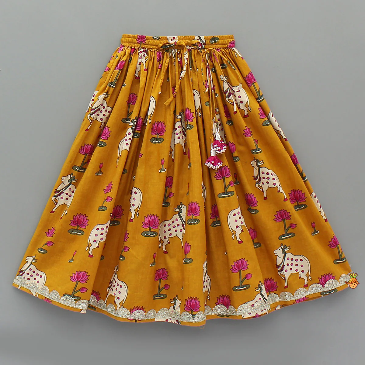 Lotus Printed Top With Matching Lehenga And Dupatta - Image 5