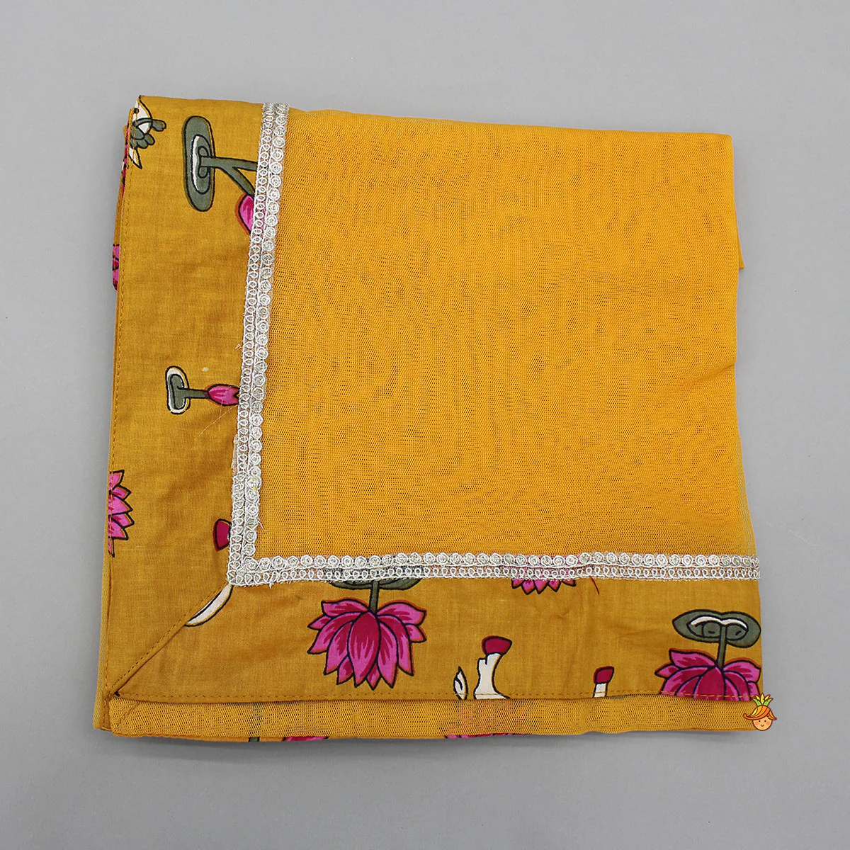 Lotus Printed Top With Matching Lehenga And Dupatta - Image 8