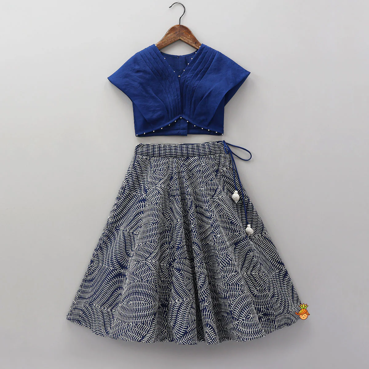 Lovely Pleated Crop Top And Heavy Embroidered Lehenga