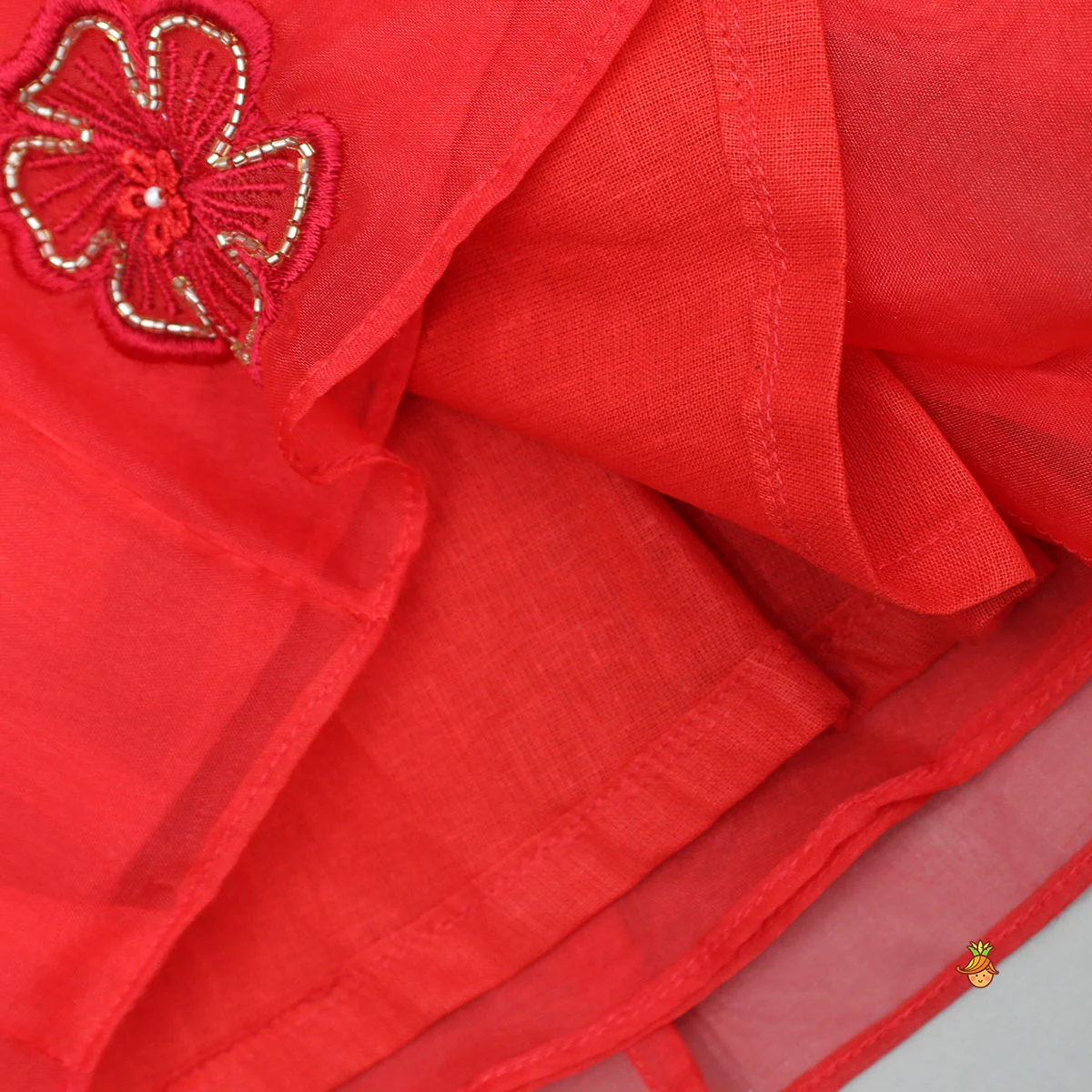 Lovely Red Halter Neck Organza Top And Palazzo - Image 5