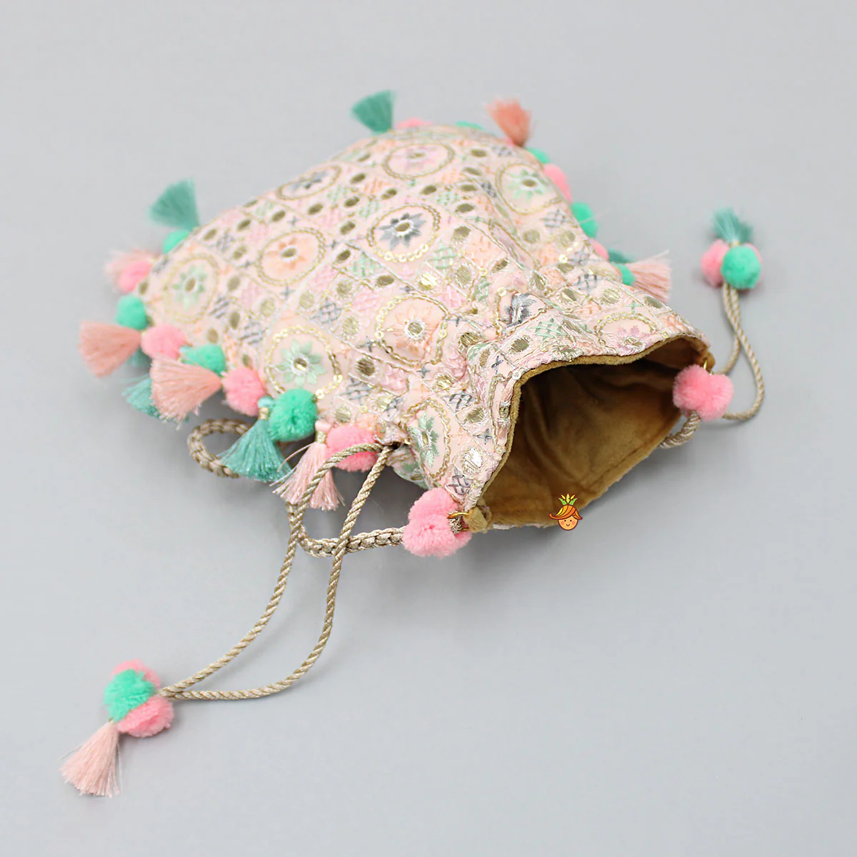 Lovely Sequins And Thread Work Potli Bag - Image 3