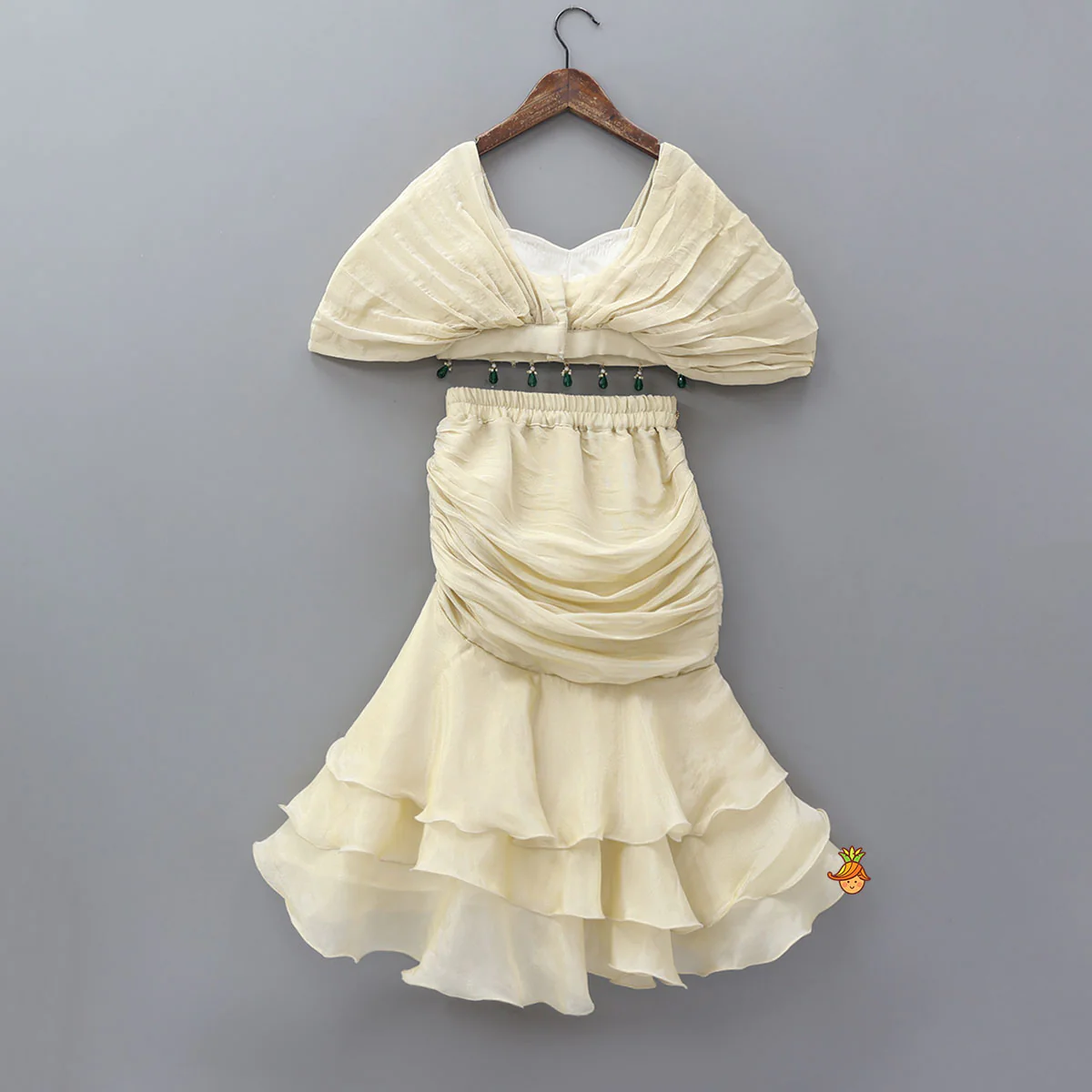 Lovely Strappy Shimmery Top And Skirt Style Lehenga - Image 2