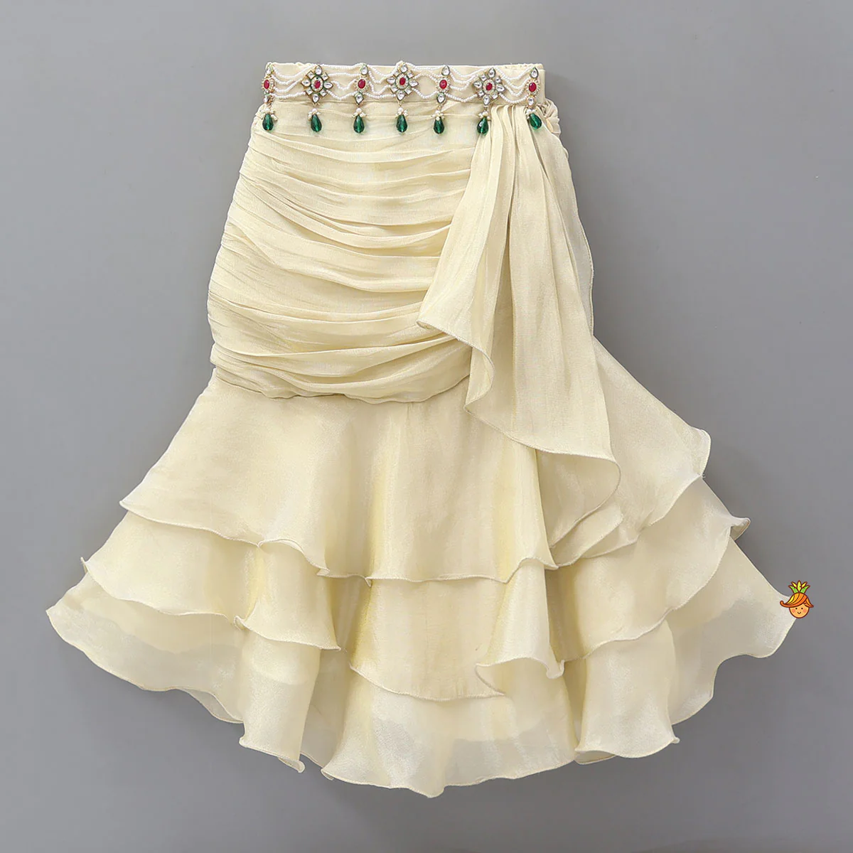 Lovely Strappy Shimmery Top And Skirt Style Lehenga - Image 4