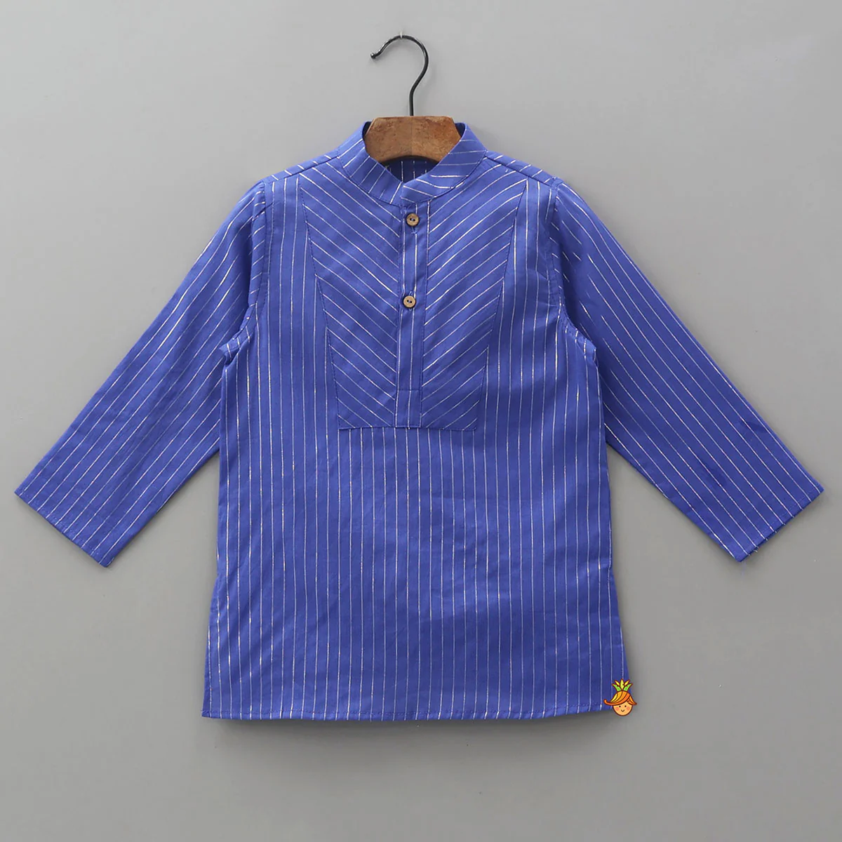Lurex Stripe Detailed Ethnic Kurta And Pyjama - Image 3