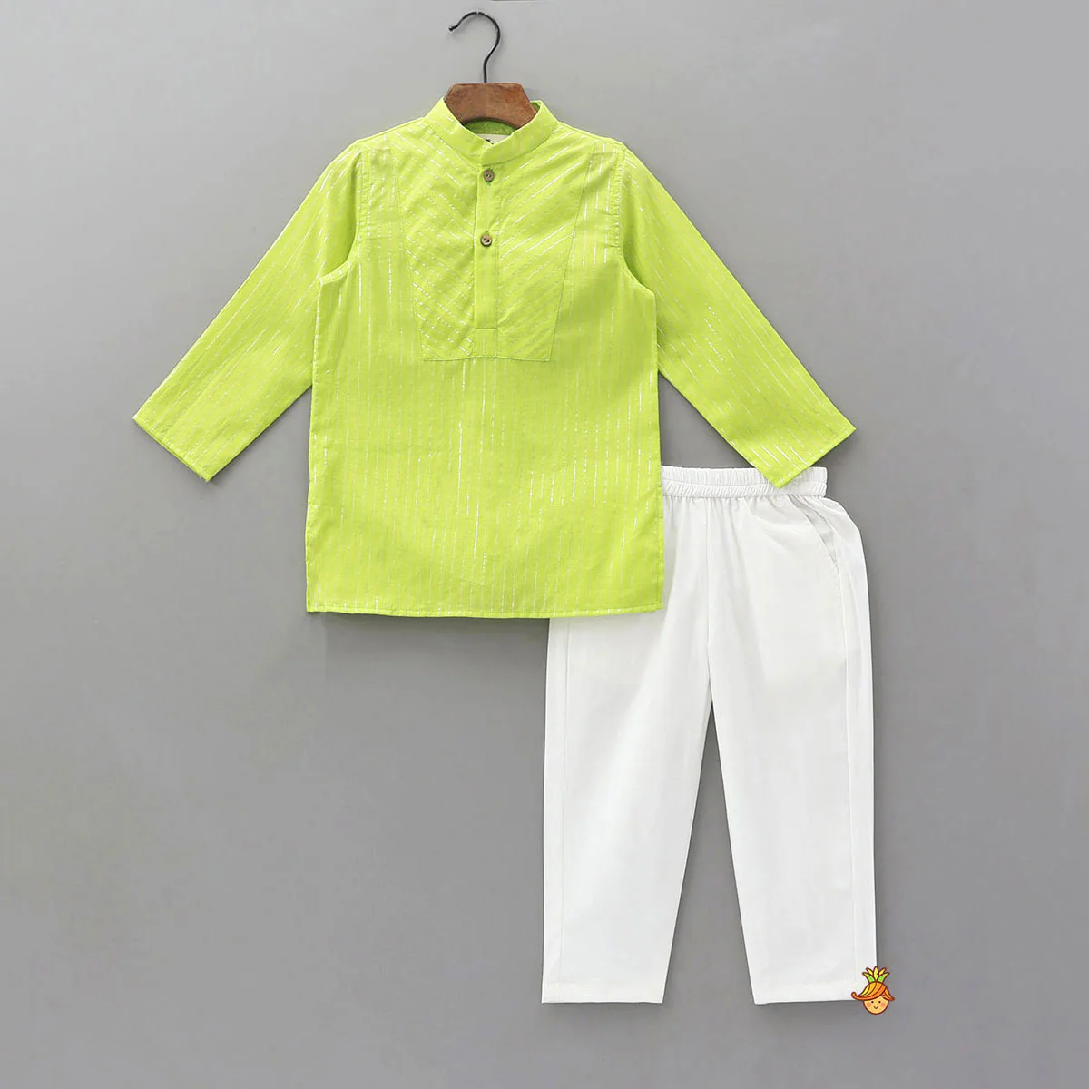Lurex Stripe Detailed Kurta With Pyjama