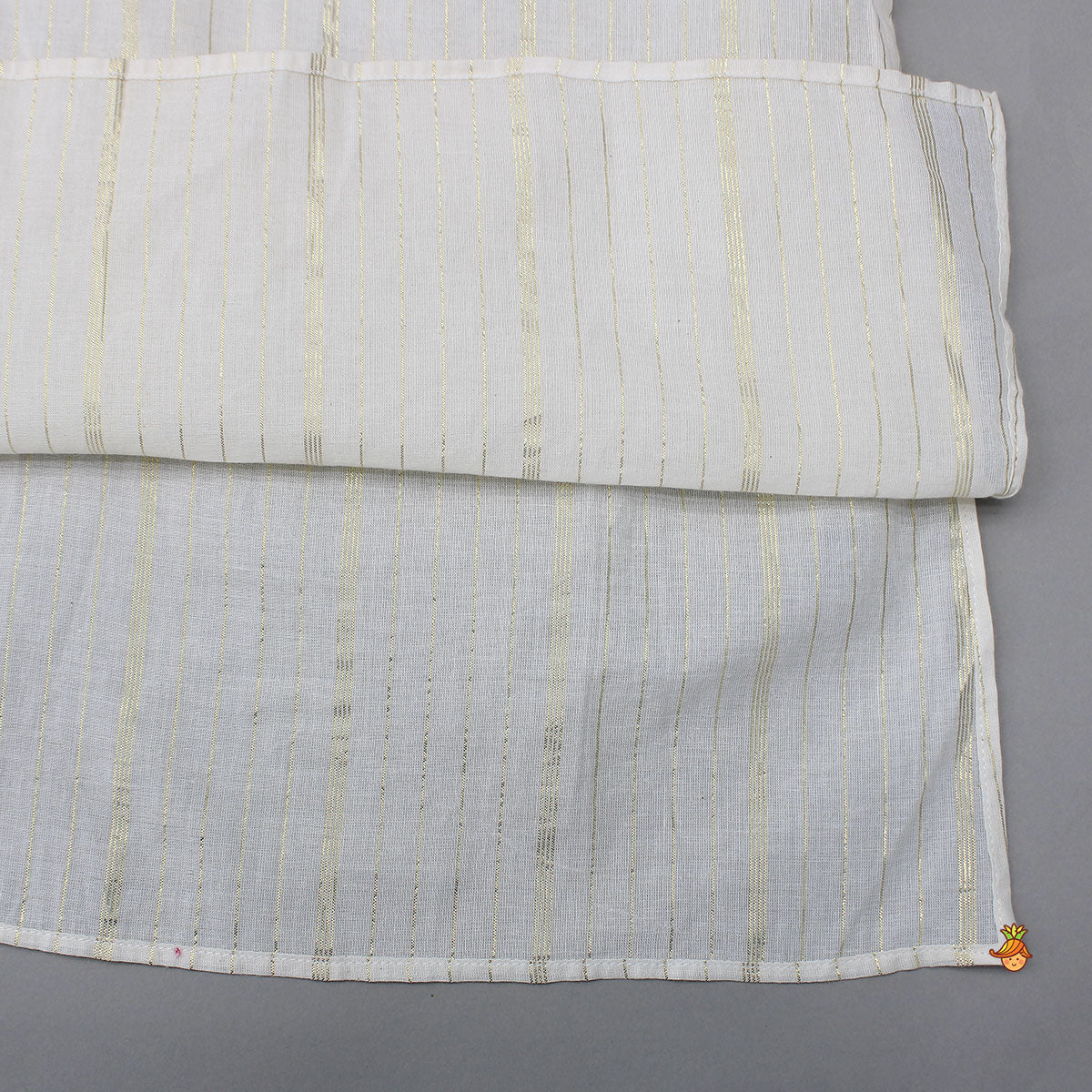 Lurex-Striped Kurta With Gota Leaf Work Jacket And Churidar - Image 7