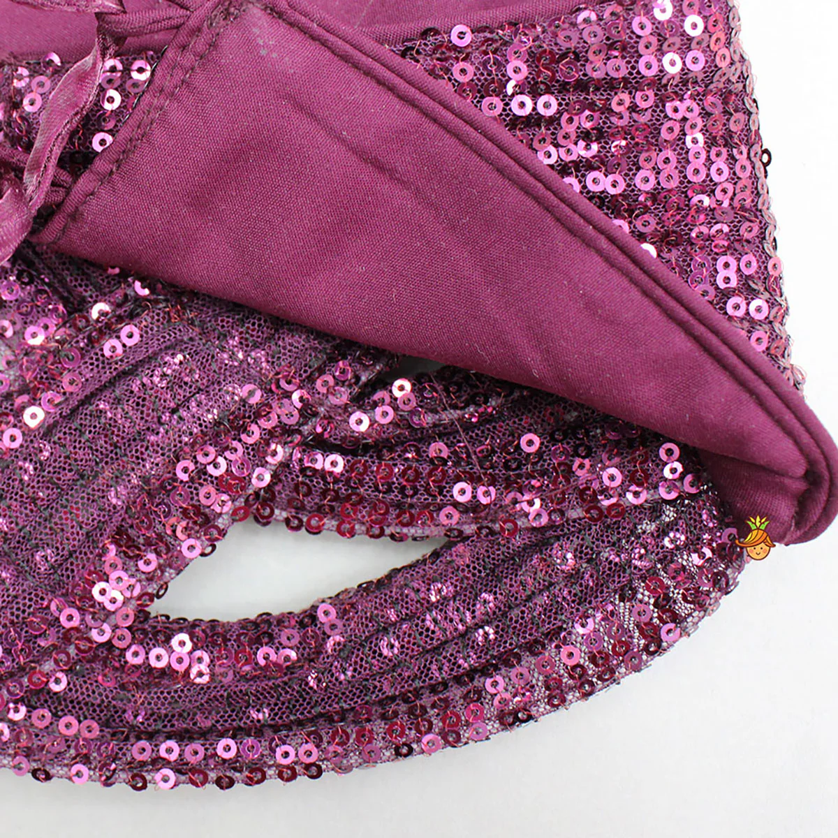 Magenta Wine Sequin Embellished Halter Neck Top With Stiff Belt And Lehenga - Image 4