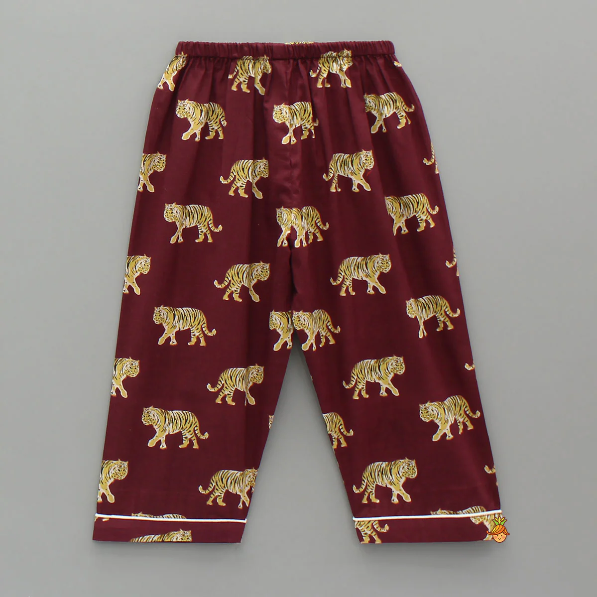 Maroon Animal Printed Cotton Sleepwear - Image 4