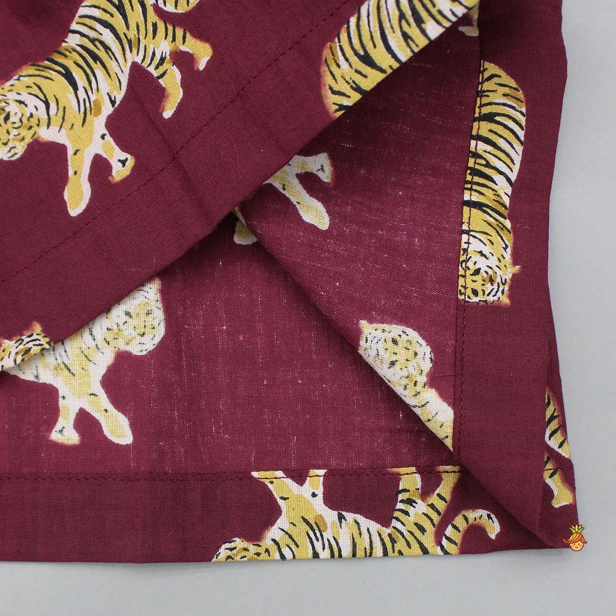 Maroon Animal Printed Cotton Sleepwear - Image 5