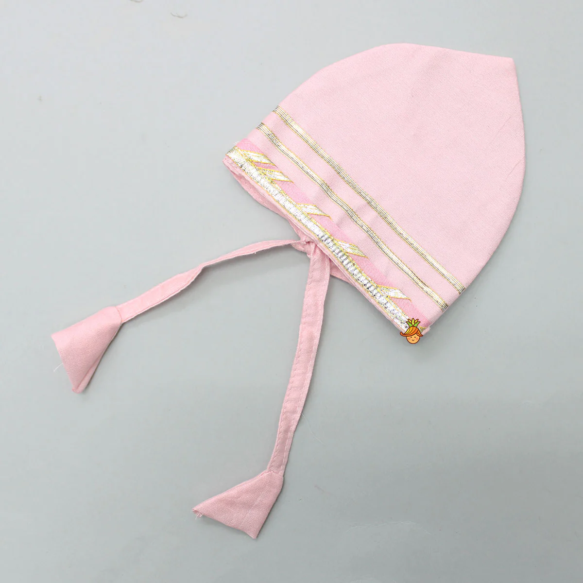 Mint Green Angarkha Style Top And Gota Lace Detailed Baby Pink Dhoti With Matching Mukut - Image 7