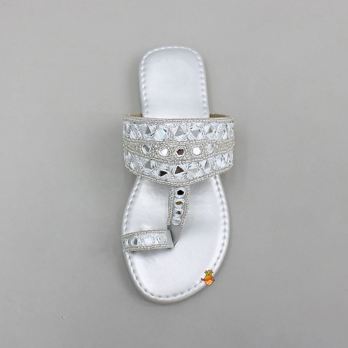 Elegant Mirror Embroidered Bead Detailed Ethnic Flats - Image 4