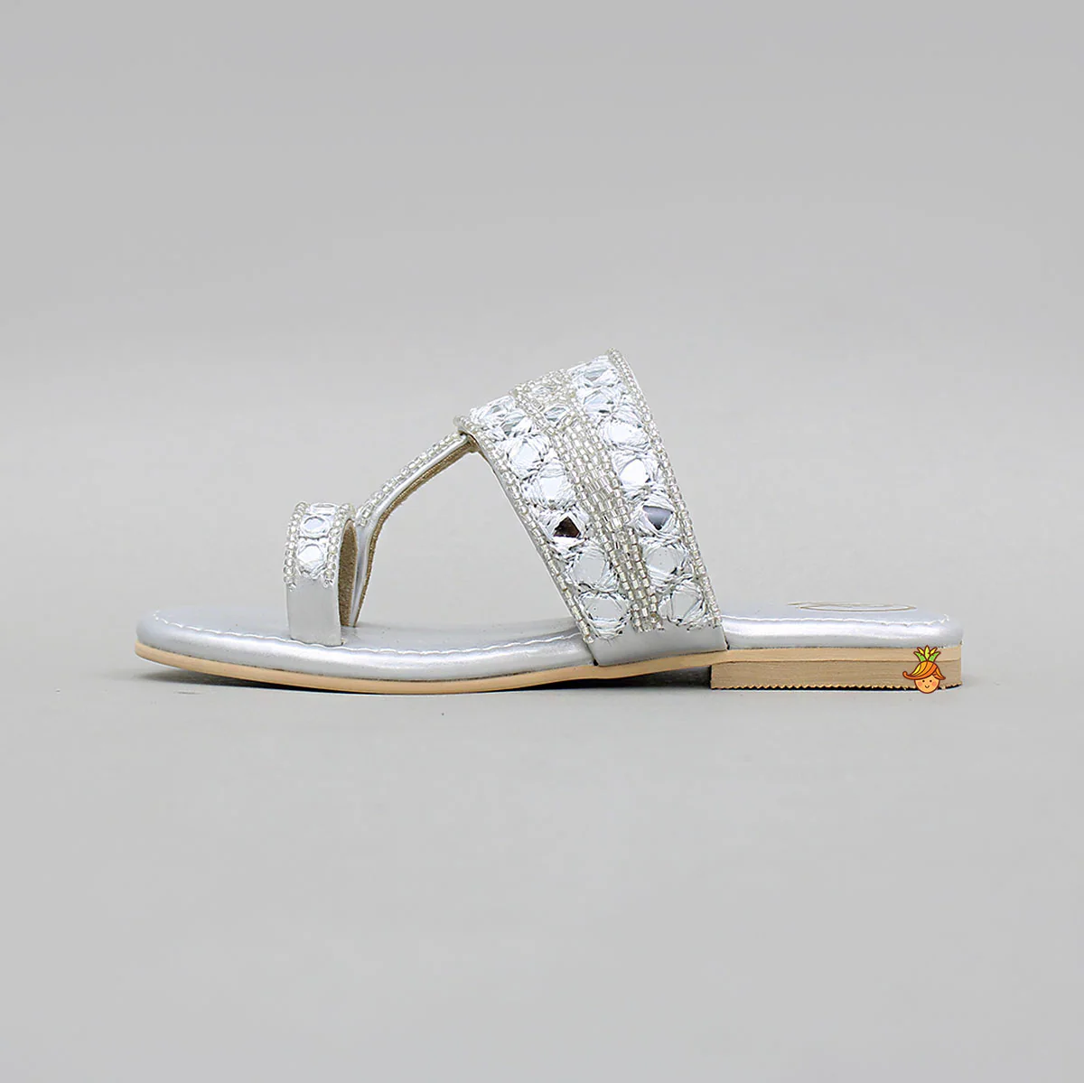 Elegant Mirror Embroidered Bead Detailed Ethnic Flats - Image 5