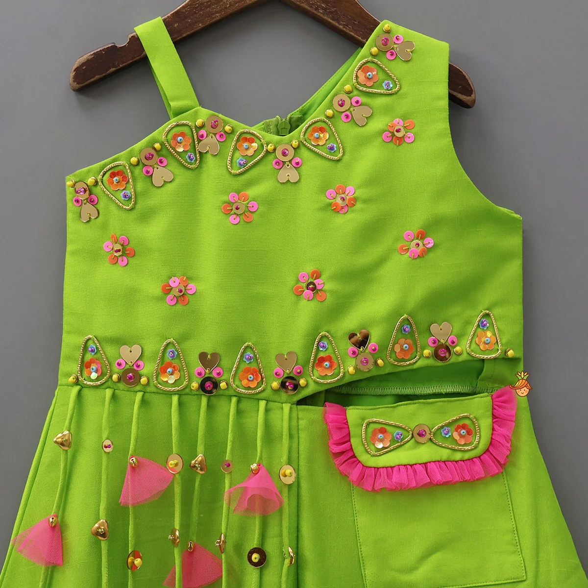 Mirror Work And Tassel-Enhanced Elegant Jumpsuit - Image 3