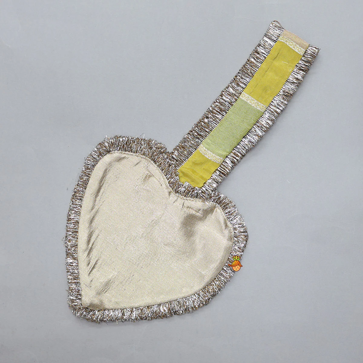 Mirror Work Top And Shimmery Lehenga With Detachable Dupatta And Heart Shaped Bag - Image 9